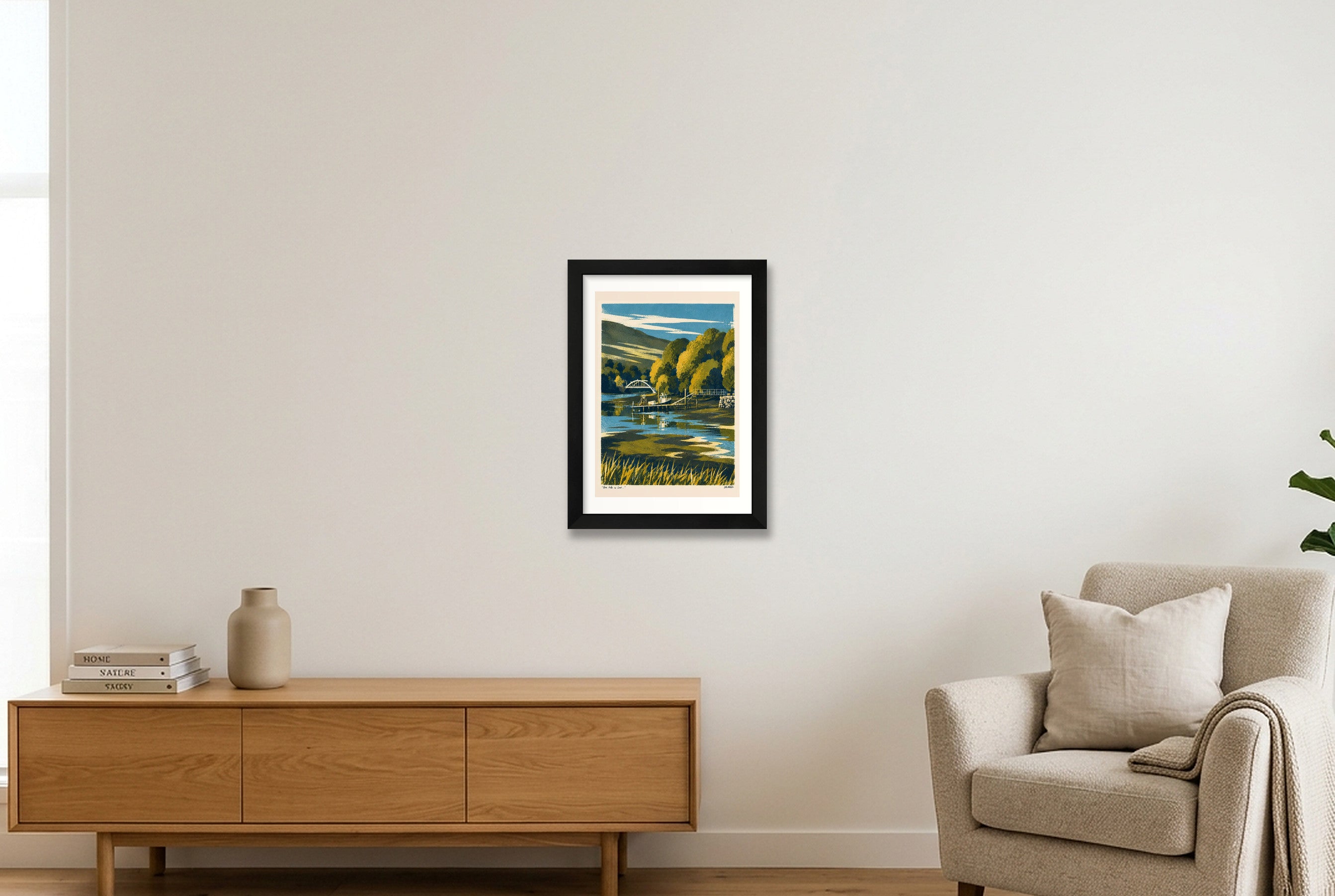 The Tide Is Low — Kenmare Bridge | Aviles Art Print — A4 (21×30cm, 8×12") Black Frame