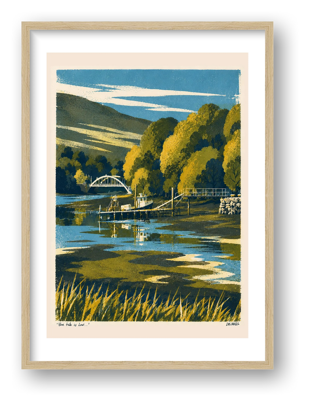 The Tide Is Low — Kenmare Bridge | Aviles Art Print — framed